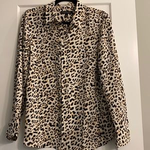 Banana Republic Leopard Print Buttondown